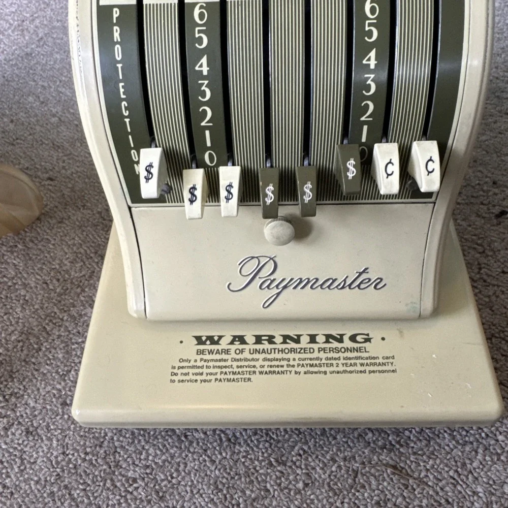 Vintage‎ Paymaster Series X-2000 Check Writer W/ Cover Rare! No Keys